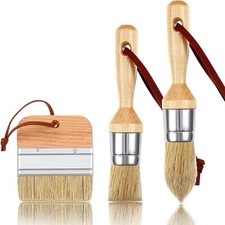 3Pcs Chalk and Wax Paint Brushes Oval Brush for Acrylic Painting Bristle5182