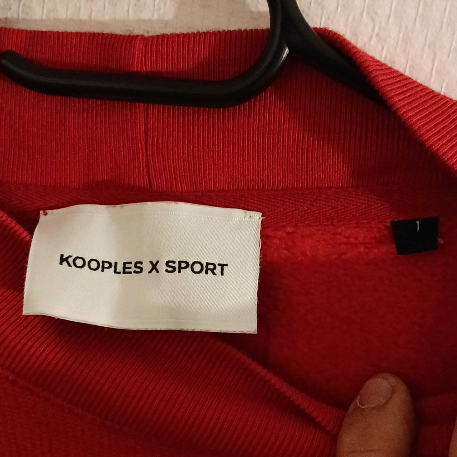 Kooples X Sport 여성용 빨간색 반팔 스웨트셔츠, 사이즈 S, 긴팔, 무지, 2019년 겨울 4