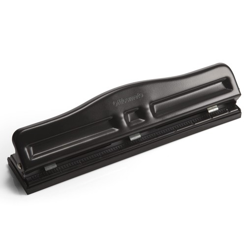Adjustable Three Hole Punch, 11 Sheet Capacity, Black (90095)