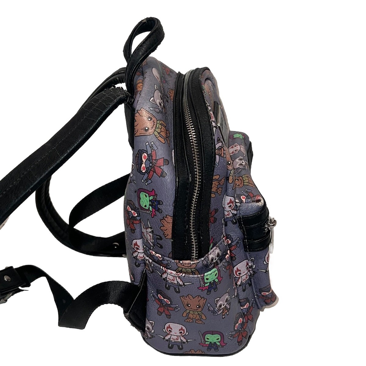 Loungefly Marvel Guardians Character Backpack - Gray and Black Loungefly Marvel Guardians of the Galaxy All Over Print Mini  main image 3