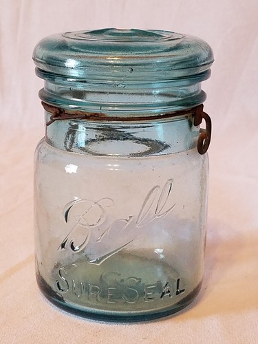 Antik Aqua Blau #3 KUGEL SureSeal Einmachglas mit Deckel & Drahtverschluss - (L) - Bild 1 von 7