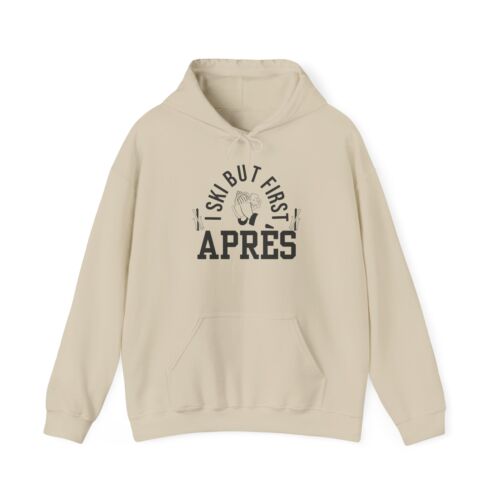 Funny Apres-Ski Beer Hoodie, Happy Hour Ski Hooded Sweatshirt, Cozy Skier Gift - Picture 15 of 38