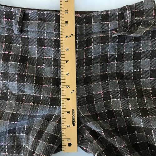 Pantalones Beth Bowley para mujer talla 6 negro blanco a cuadros mezcla de lana tiro alto pierna ancha - Imagen 7 de 13