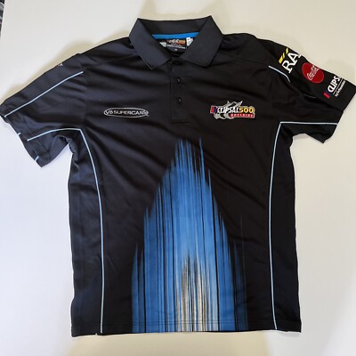 Clipsal 500 Adelaide V8 Supercars 2013 Pit Style Polo Shirt Blue Black Medium