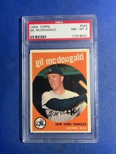 1959 Topps #345 Gil McDougald PSA 8 New York Yankees