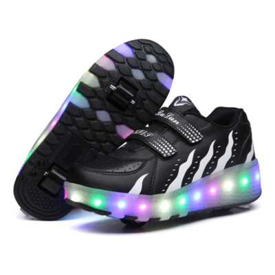 Roller Skate Shoes Kids Girls Boys Children Gift Toys 2 Wheels Lighted Footwear