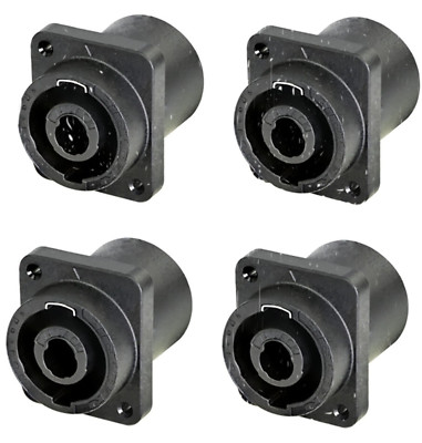 4 PACK NEUTRIK NLJ2MDXX-H Horizontal PC Panel Mount 2-Pin Speakon + 1/4'' Combo