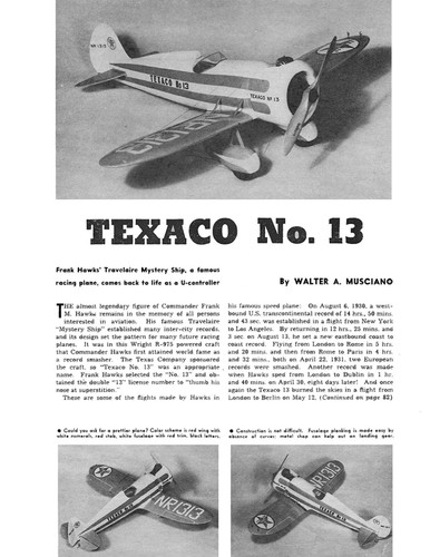 Model Airplane Plans (UC): Travelaire Mystery Ship 1/12 Scale 27" .23 (Musciano) - Picture 2 of 3