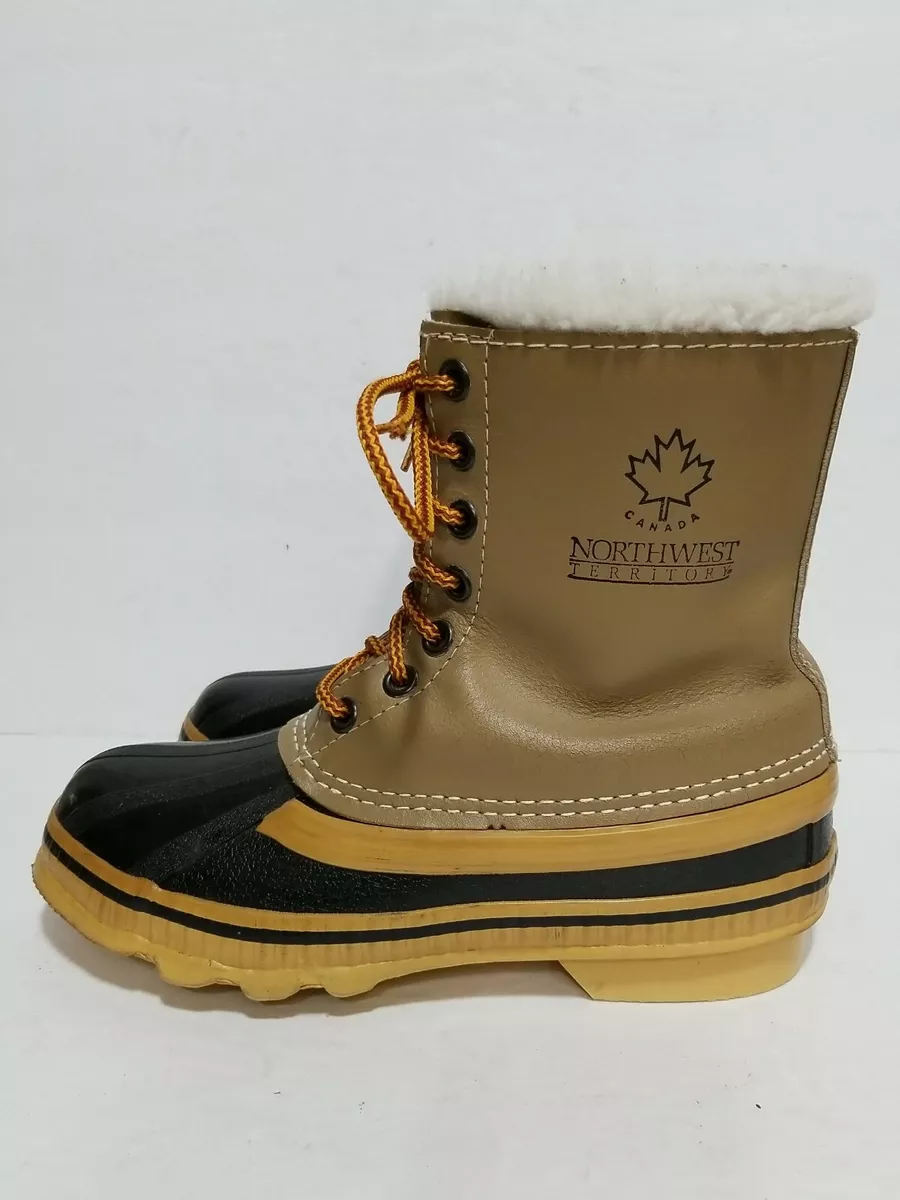 NORTHWEST TERRITORY STEEL SHANK TAN LEATHER WINTER SNOW MENS 6 BOOTS