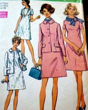 LOVELY VTG 1960s DRESS, JACKET,  SCARF Sewing Pattern 16/39