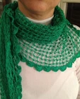 hand crocheted cotton triangular shawl scarf
