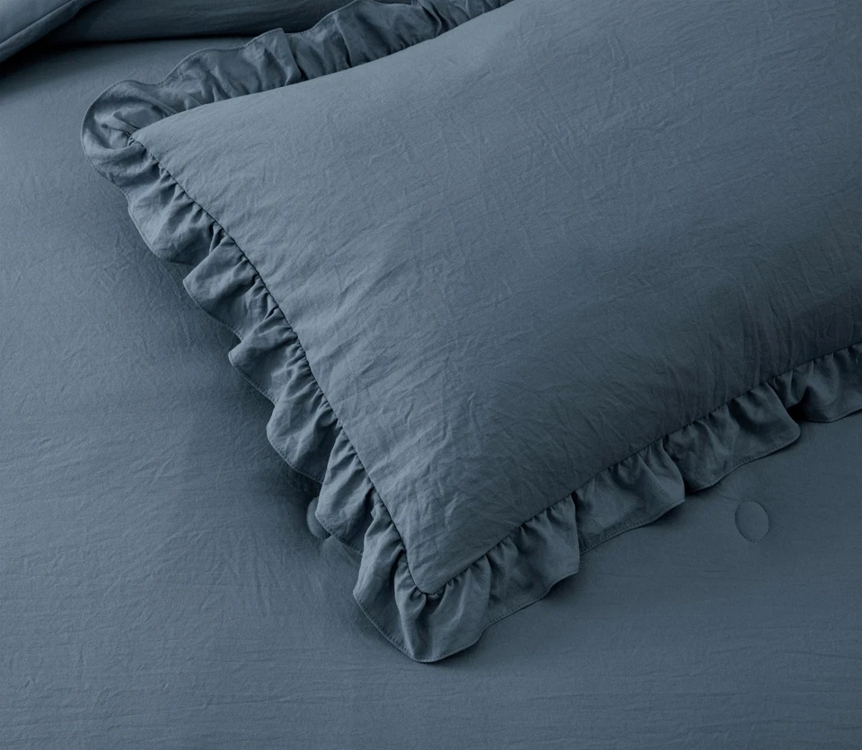 Chezmoi Collection French Country Chic Farmhouse Ruffle Skirt Bedspread Set - Image 2 of 4