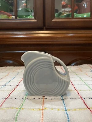 Fiesta Mini Disk Pitcher Pearl Gray New Pristine First Quality Not Seconds 5 Oz