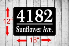 Personalized Home Address Sign Aluminum 12"x18" Custom House Number Plaque sign