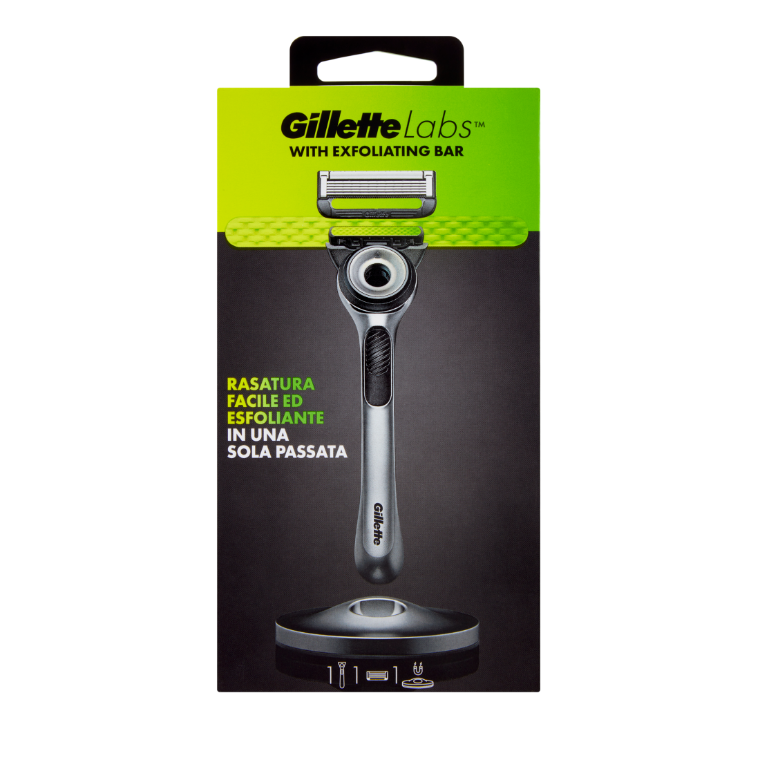 GILLETTE LABS WITH EXFOLIATING NUOVO RASOIO RASATURA FACILE ED ESFOLIANTE