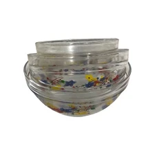 5 Vintage Durable Heat Resistant Nesting Glass Bowls Floral Pattern