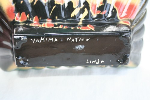 VTG NATIVE AMERICAN INDIAN HORSE PEOPLE THROWN TRIBAL BOWL YAKIMA NATION POTTERY - Picture 7 of 19