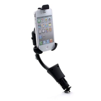Car Mount Charger Holder DC Socket USB Port Cradle Swivel for Cell Phones