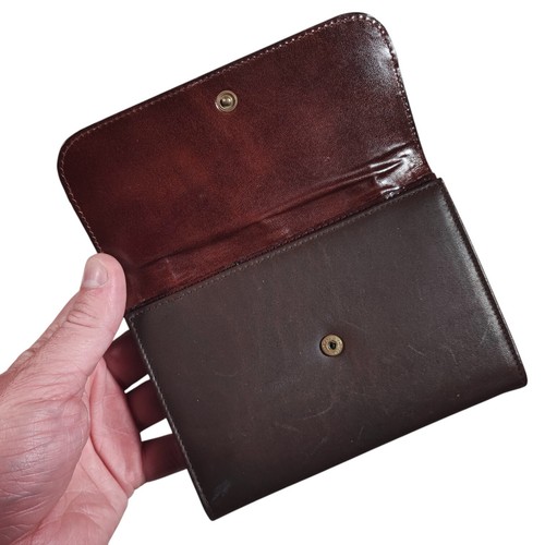 Portafoglio da viaggio vintage Pierre Cardin donna pelle marrone arruffato 6" x4,25" - Foto 6 di 11