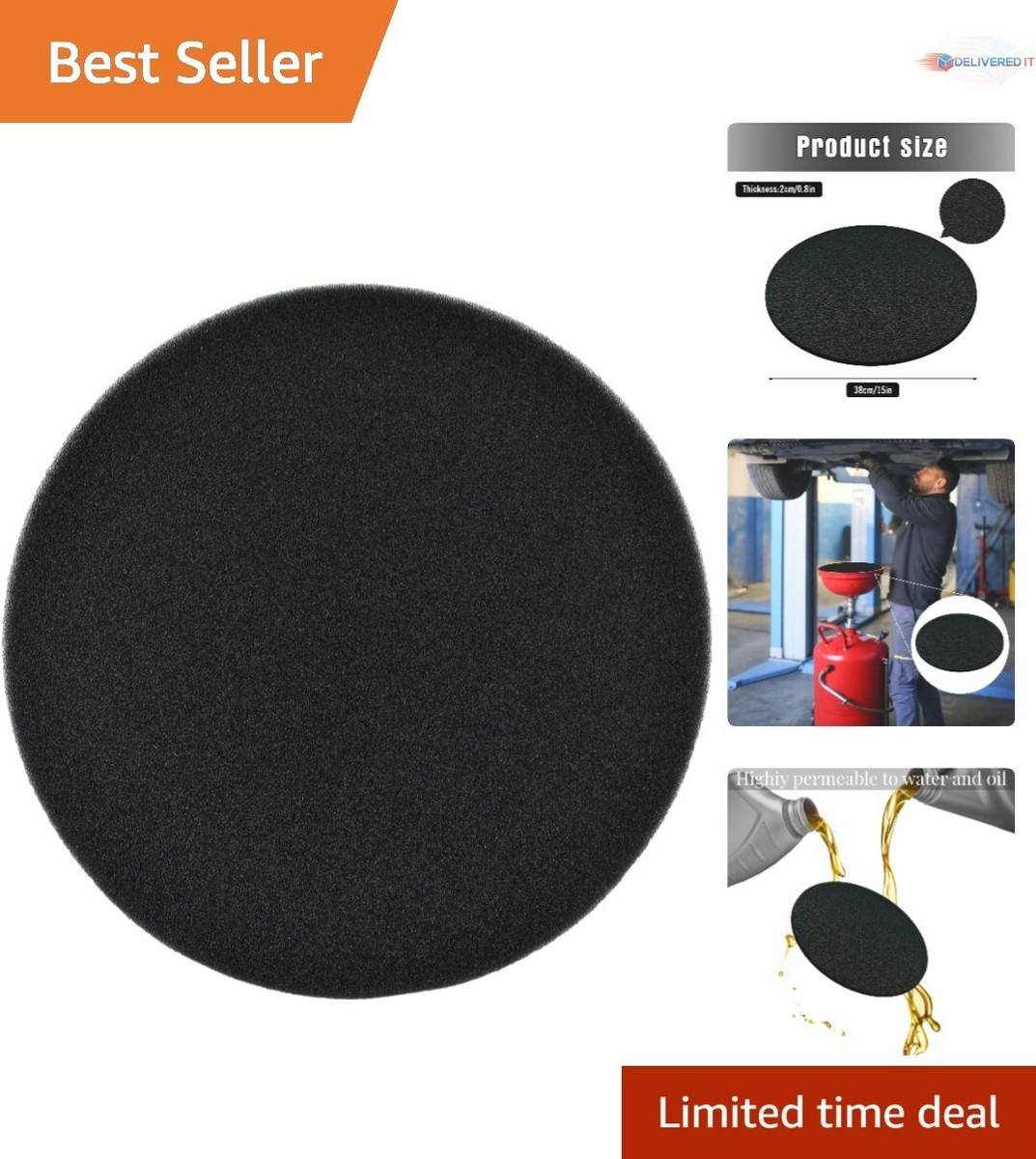 Valvomax Oil Drain Bag Saillong 2 Pcs Round Splash Pad For Oil Drain Pan, Upgraded 18'' Oil Splash Pad, Heat Resistant, No Splatter Change Mat Fit 1.5-20 Gal Drip Collector Pan For
