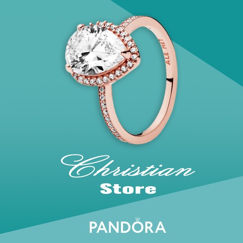 Authentic Sparkling Teardrop Halo 