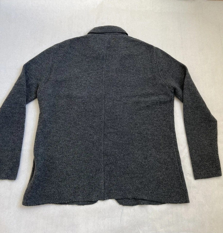 NUEVO CON ETIQUETAS $195 Colección Informe Tejido Gris Oscuro Lana Acogedor Cárdigan Suéter Talla XXL Foto 4 de 4