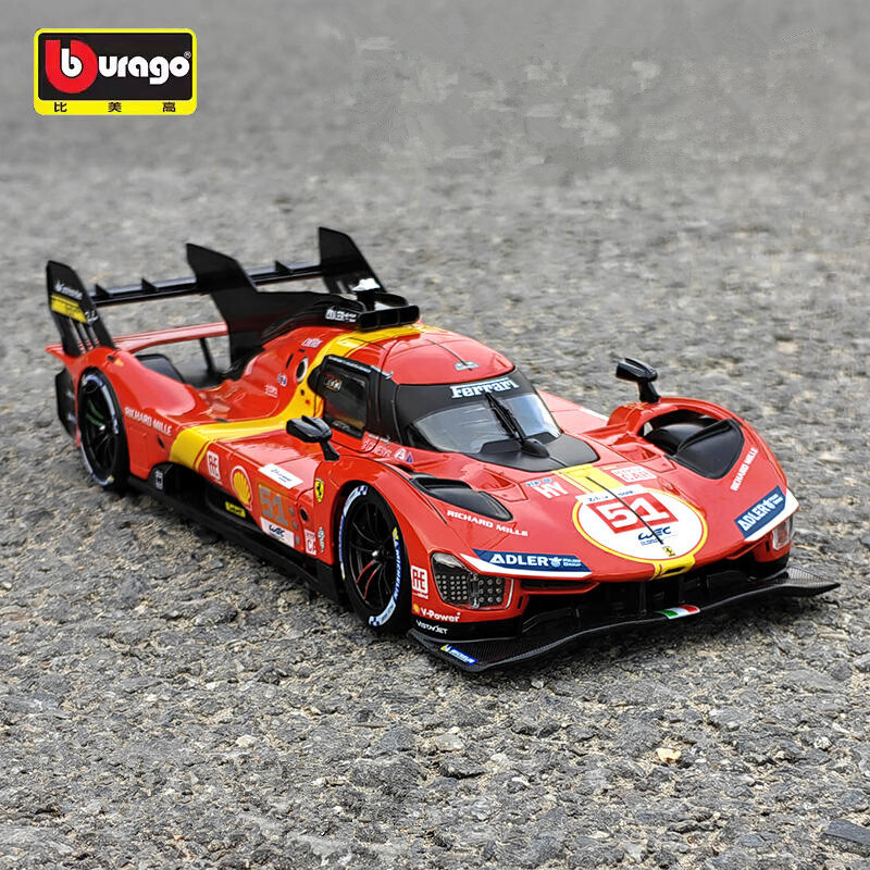 1:24 Ferrari 499P 2023 Race Alloy Track Racing Car Model Diecast Metal Kids Gift