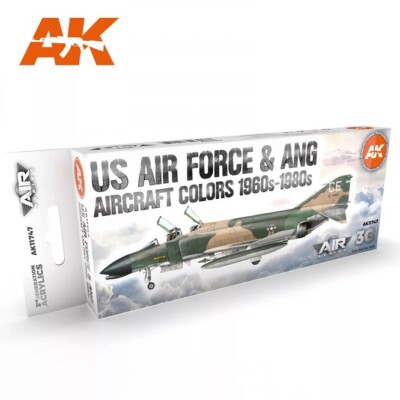AK Interactive AK11747 - US Air Force & ANG Aircraft 1960s-1980s SET 3G 8x17ml