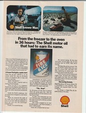 Original 1980 Shell Fire & Ice Oil Magazine Ad "From the Freezer to the Oven"