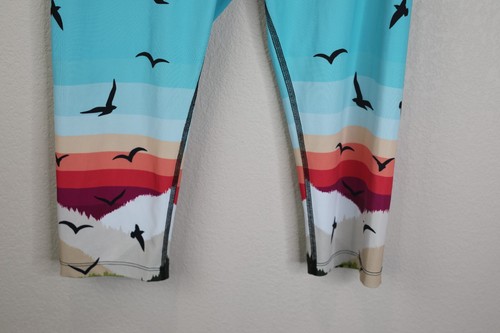 Mara Hoffman Active Womens Capri Leggings Size L Bird Mountain Print Multicolor - Picture 5 of 15