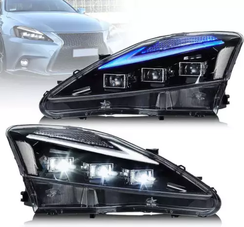 For 2006-2013 Lexus IS250 IS350 ISF w/Startup VLAND Headlights Projector LED DRL - Picture 1 of 12