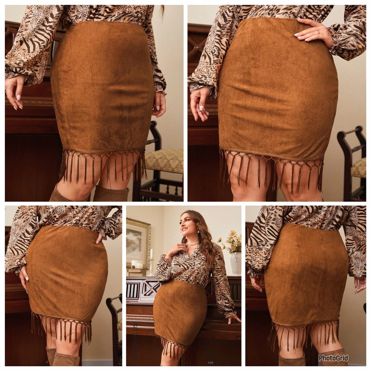 Shein Curve 3XL size faux suede skirt NEW | eBay