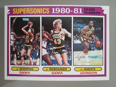 1981-82 Topps Basketball Team Leaders #64 Seattle SuperSonics NBA mit Jack Sikma
