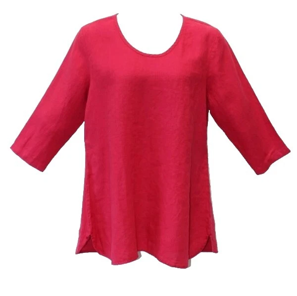 Tops Sólido FLAX para De mujer