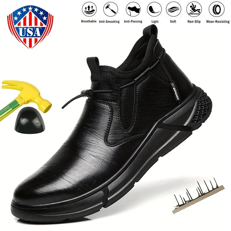 Waterproof Mens Work Boots Steel Toe Shoes Safety Shoes Non Slip Indestructible