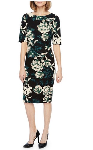 Liz Claiborne Elbow Sleeve Floral Sheath Dress, Womens, Size 4