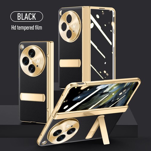 Custodia cavalletto metallo pelle lusso aperta per OnePlus protezione schermo integrata - Foto 14 di 14