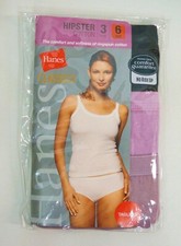Hanes Assorted 3-Pack Classic Cotton Hipster Women's Panties Medium 6 2197