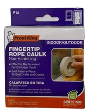 Frost King P14H Fingertip Rope Caulk, 30' Long, 6-1/4 oz., Grey