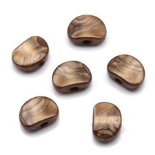 6Pcs Guitar Tuning pegs Tuners Machine Head Brown Pearl Small Semicircle Buttons