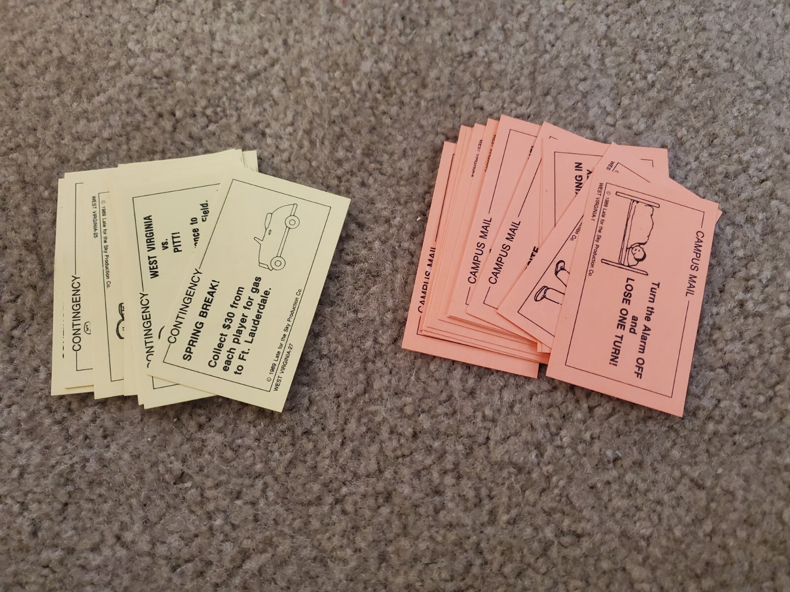 West VirginiaOpoly replacement parts Pieces Chance Cards Late For The Sky Games