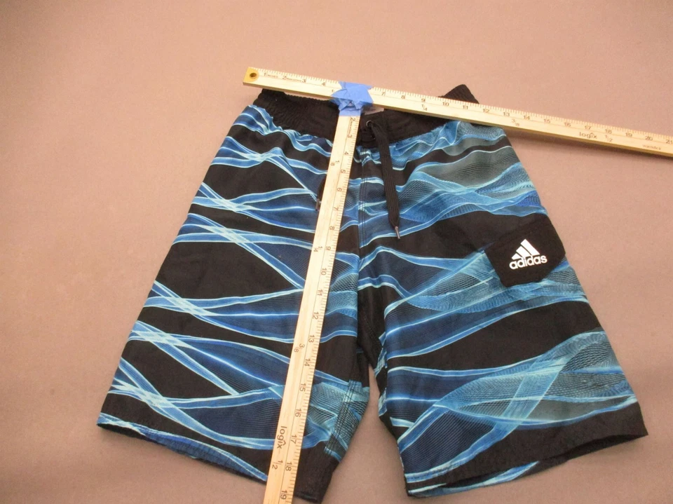 ADIDAS Size M Boys Stretch Waist Drawstring Pocket Lined Swimming Shorts 271 - Image 2 of 4