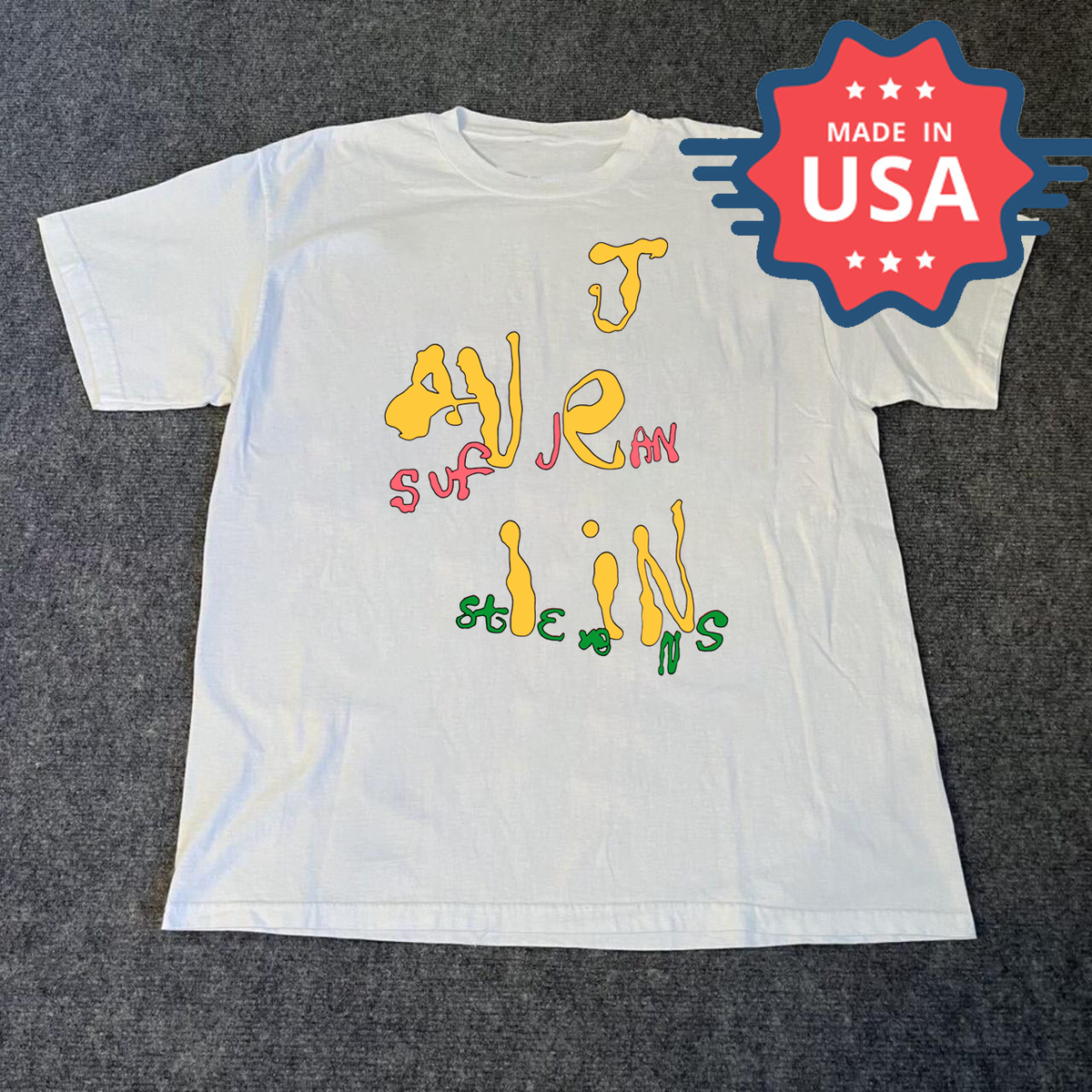 ミュージック universe COllection Sufjan Stevens Javelin album white cotton shirt unisex