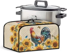 Chicken Sunflower Crock Pot Dust Covers Oval Fits 6-8 Qt Oval Slow Cooker Cover