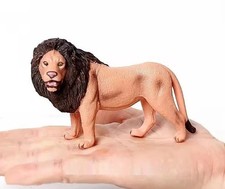 African Male Lion Wildlife Animal Figure Toy PVC Doll Small Figurine Birthday