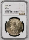 1922 Peace Silver Dollar NGC MS-64