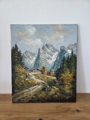 Ölgemälde Wilder Kaiser signiert G. Hagen 50er 60er Alpen Landschaft Vintage