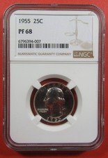 1955 25c NGC PF68. A very pretty proof Washington.  (226090)