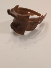 Brown Western Toy Saddle with embossed stitching Plastic Toy Loose