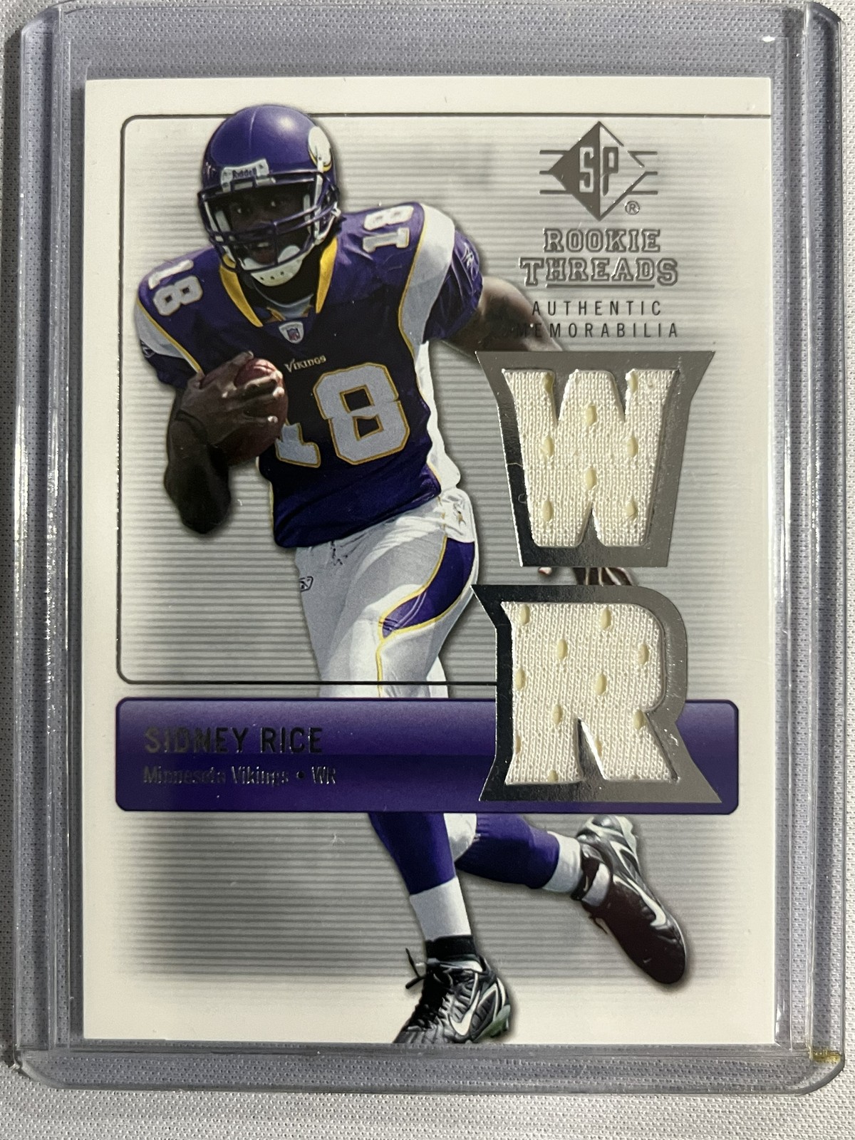2007 SP Rookie Threads #RT-SR Sidney Rice Rookie Threads Silver